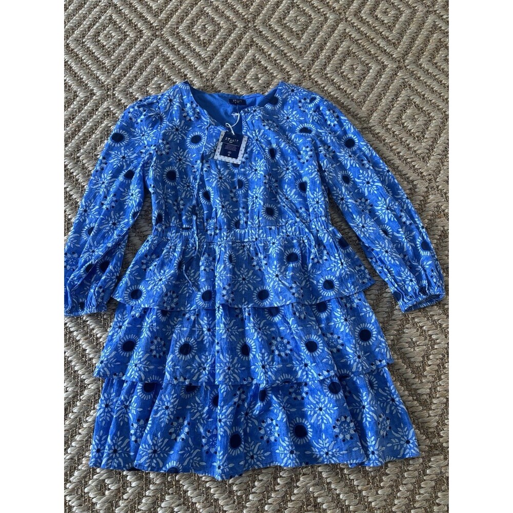 NWT Roller Rabbit X Target Womens Cotton V Neck Long Sleeve Blue Dress Size M